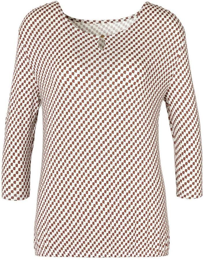 Vivance Shirt met ronde hals Met goudkleurige sierknop bij de hals