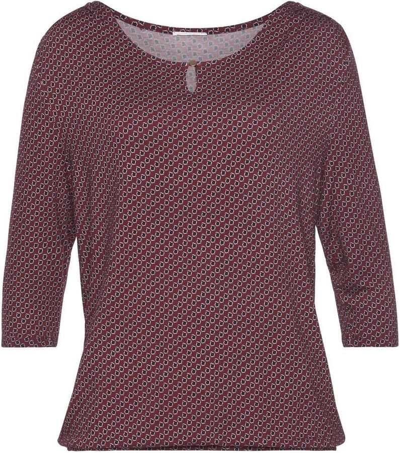 Vivance Shirt met ronde hals Met goudkleurige sierknop bij de hals