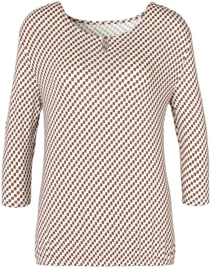 Vivance Shirt met ronde hals Met goudkleurige sierknop bij de hals (Set van 2)