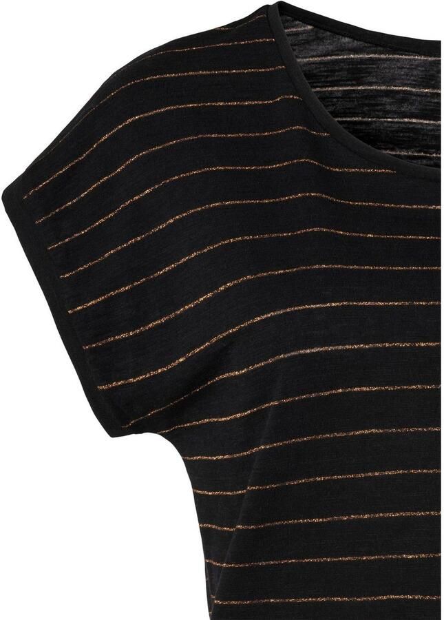 Vivance Shirt met ronde hals Met koperkleurige Lurex-strepen (Set van 2) - Foto 4