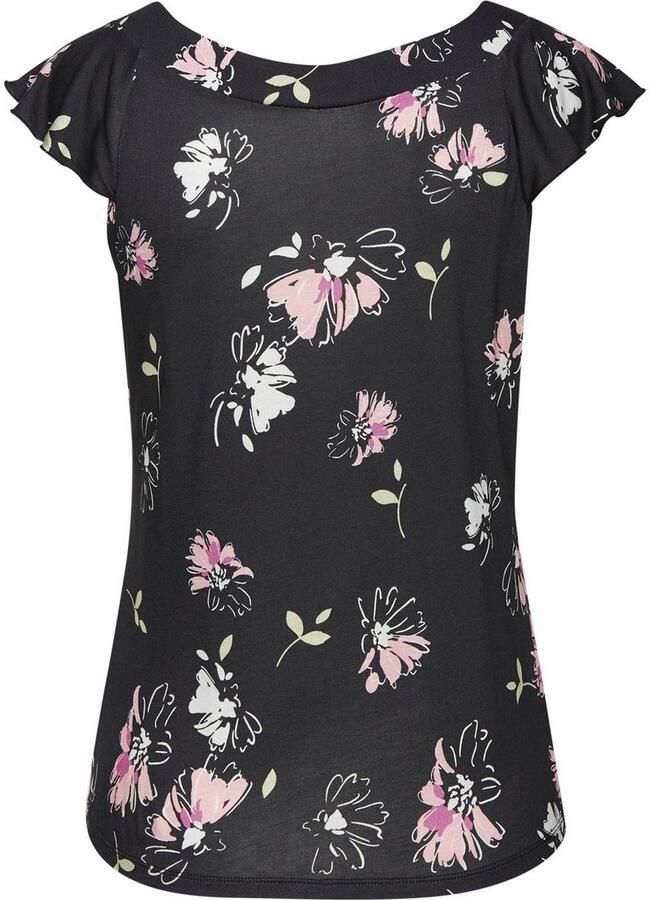 Vivance Shirt met ronde hals met speelse volants van zacht jersey zomers