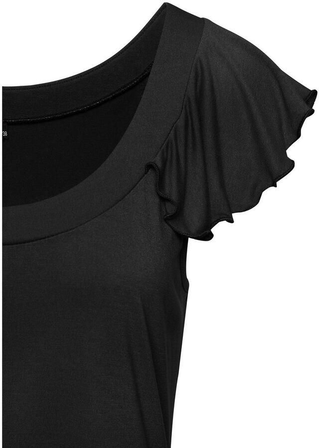 Vivance Shirt met ronde hals met speelse volants van zacht jersey zomers