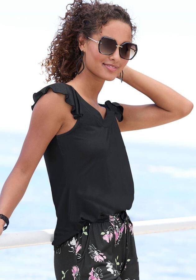 Vivance Shirt met ronde hals met speelse volants van zacht jersey zomers - Foto 4