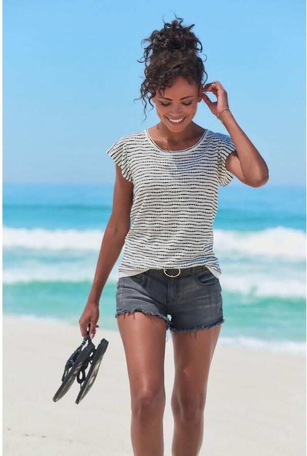 Vivance Shirt met ronde hals Met streepstructuur van lichte tricotkwaliteit - Foto 4