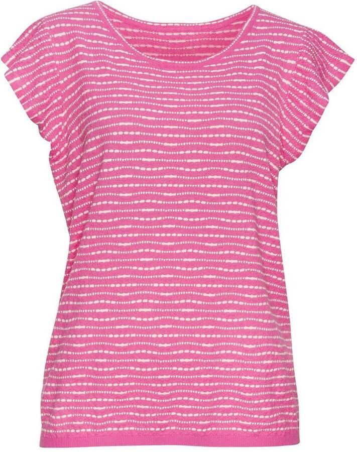 Vivance Shirt met ronde hals Met streepstructuur van lichte tricotkwaliteit