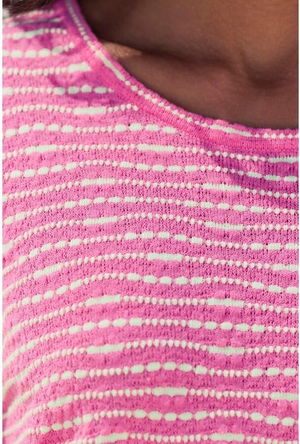 Vivance Shirt met ronde hals Met streepstructuur van lichte tricotkwaliteit - Foto 4