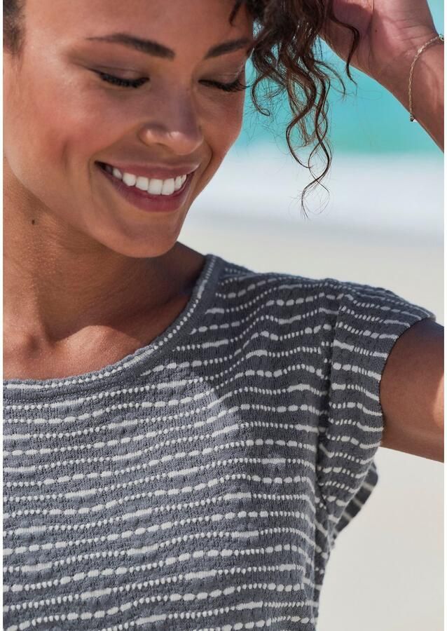 Vivance Shirt met ronde hals Met streepstructuur van lichte tricotkwaliteit - Foto 4