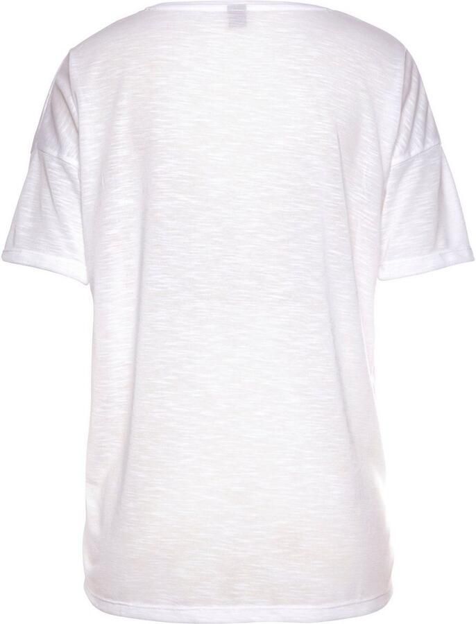 Vivance Shirt met V-hals met neon print t-shirt strandshirt in losse pasvorm - Foto 2