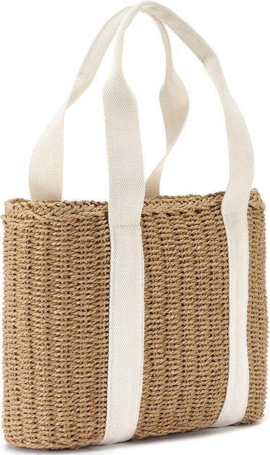 Vivance Shopper Strandtas Schoudertas mandtas draagtas bamboe-look VEGAN - Foto 7