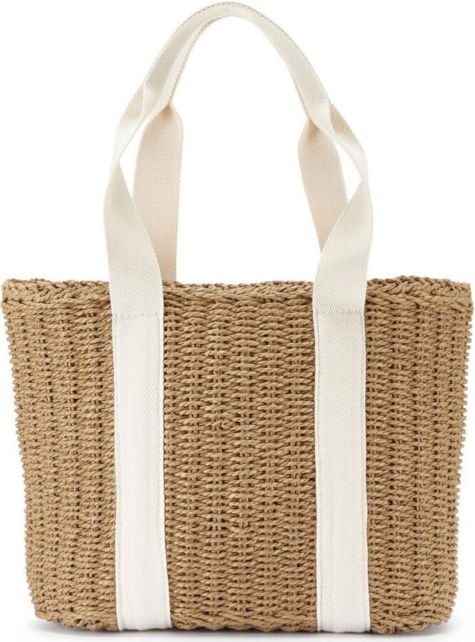 Vivance Shopper Strandtas Schoudertas mandtas draagtas bamboe-look VEGAN