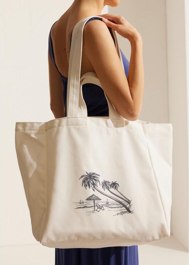 Vivance Shopper Strandtas Zomertas schoudertas badtas met palmenmotief VEGAN - Foto 3