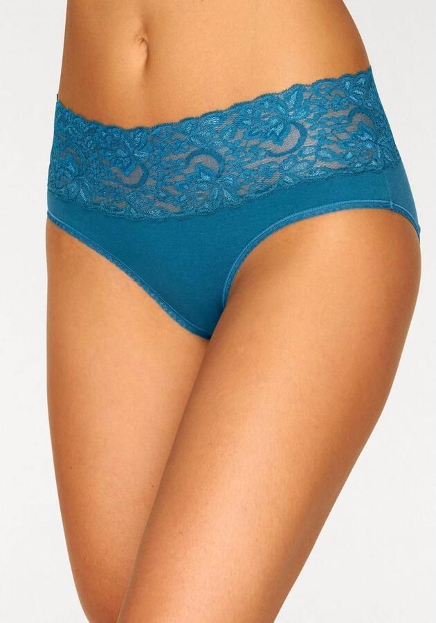 Vivance Slip van elastische katoen met florale kant (3 stuks) - Foto 3