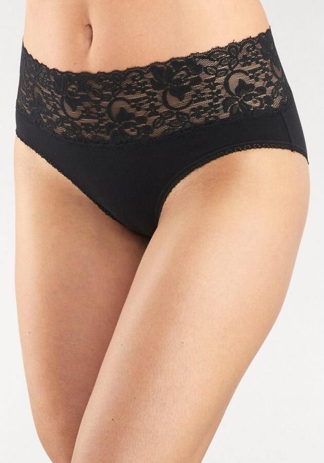 Vivance Slip van elastische katoen met florale kant (3 stuks) - Foto 2