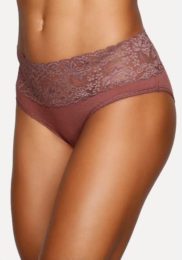 Vivance Slip van elastische katoen met florale kant (3 stuks) - Foto 2