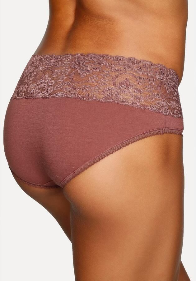 Vivance Slip van elastische katoen met florale kant (3 stuks) - Foto 3