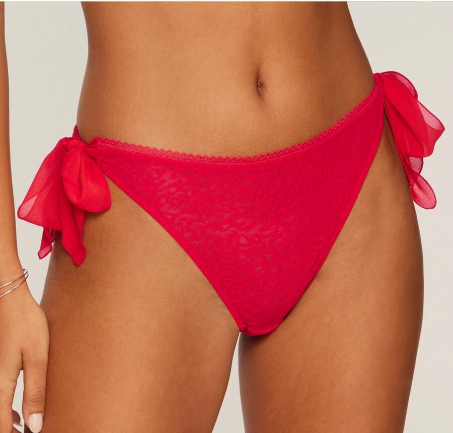 Vivance String ANNA van licht transparant mesh in trendy leoprint sexy lingerie