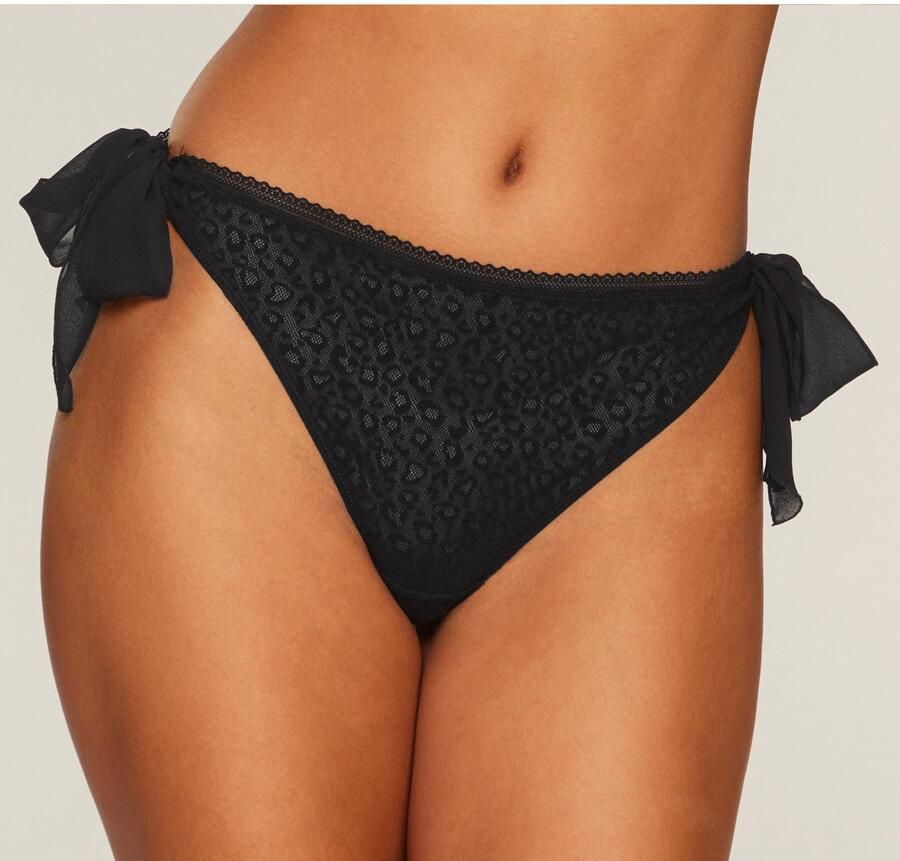 Vivance String ANNA van licht transparant mesh in trendy leoprint sexy lingerie