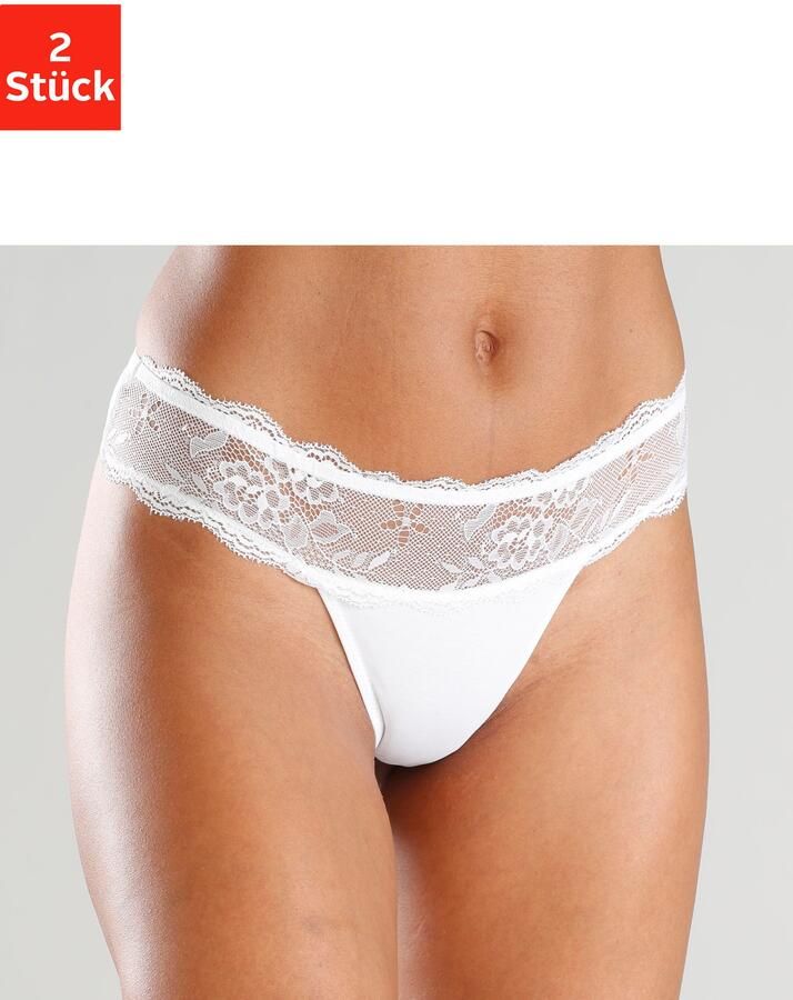 Vivance String in aantrekkelijke set van 2 met kant (2 stuks) - Foto 3