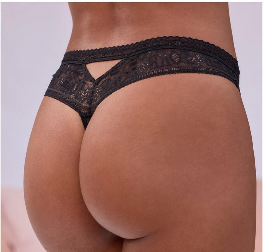 Vivance String Madita van mooi kant met "love"-opschrift en fijne mesh