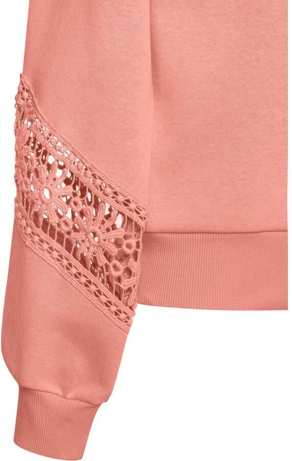 Vivance Sweatshirt met kanten inzetstukken op schouder en mouw - Foto 4