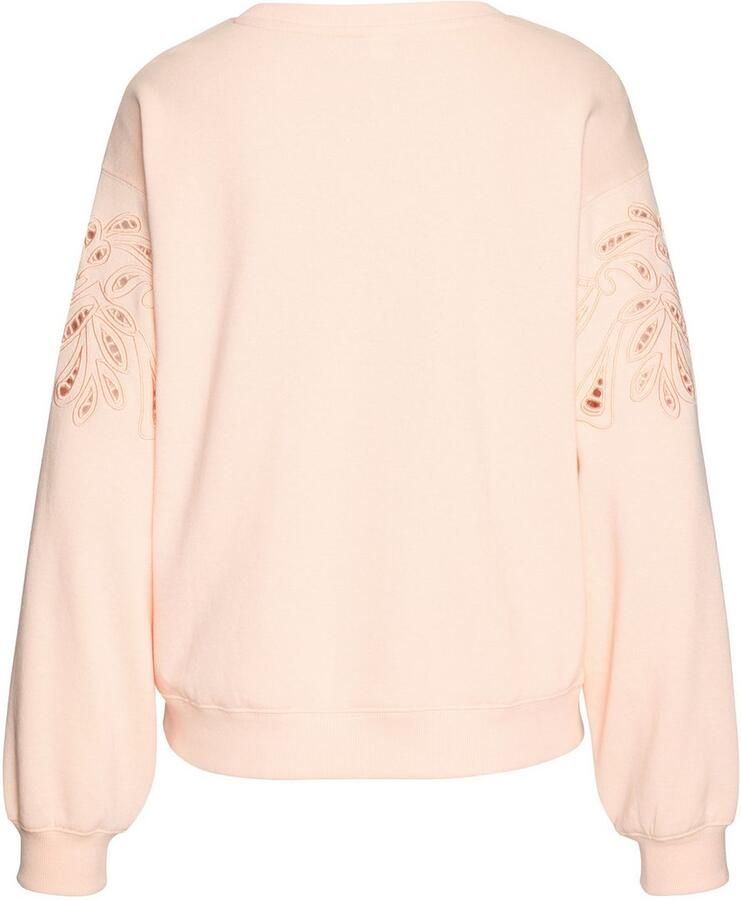 Vivance Sweatshirt met perforatieborduurwerk zachte katoenmix