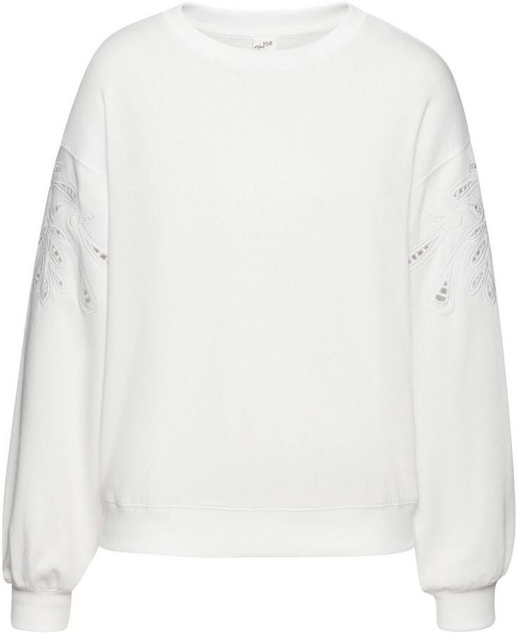 Vivance Sweatshirt met perforatieborduurwerk zachte katoenmix - Foto 1