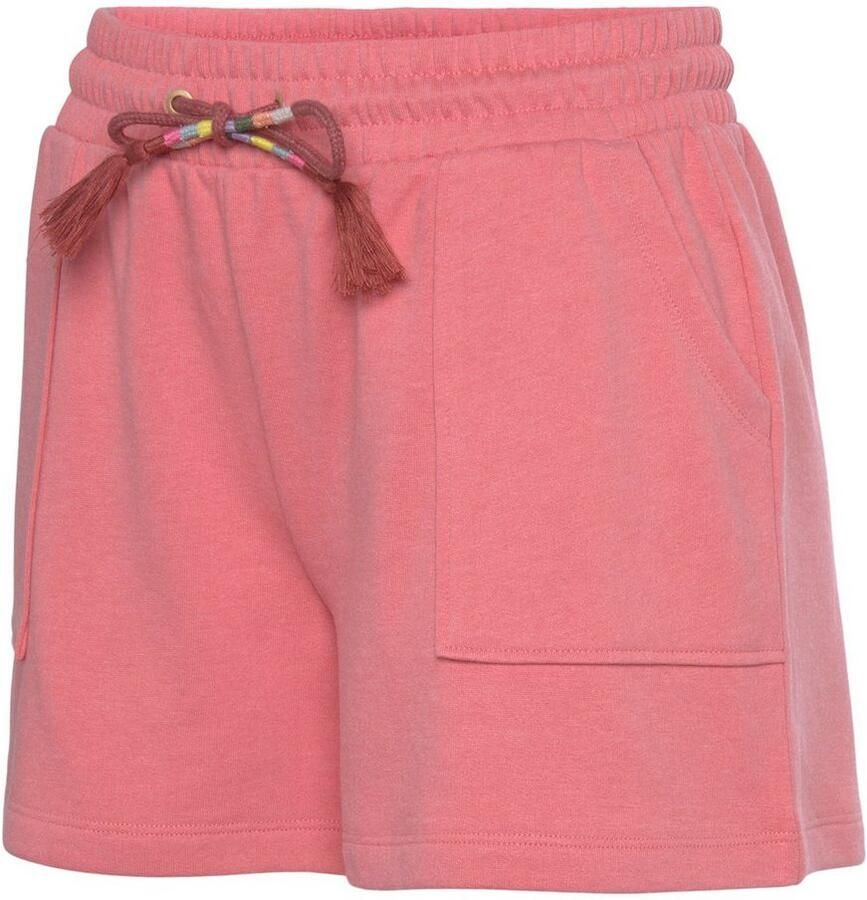 Vivance Sweatshort Korte broek met opgestikte zakken en contrastkoord loungewear