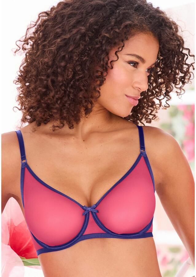 Vivance T-shirt-bh Finja met beugel van transparant zacht mesh transparant ondergoed
