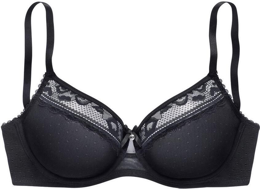 Vivance T-shirt-bh van fijn mesh-materiaal en kant in leo-look lingerie - Foto 3