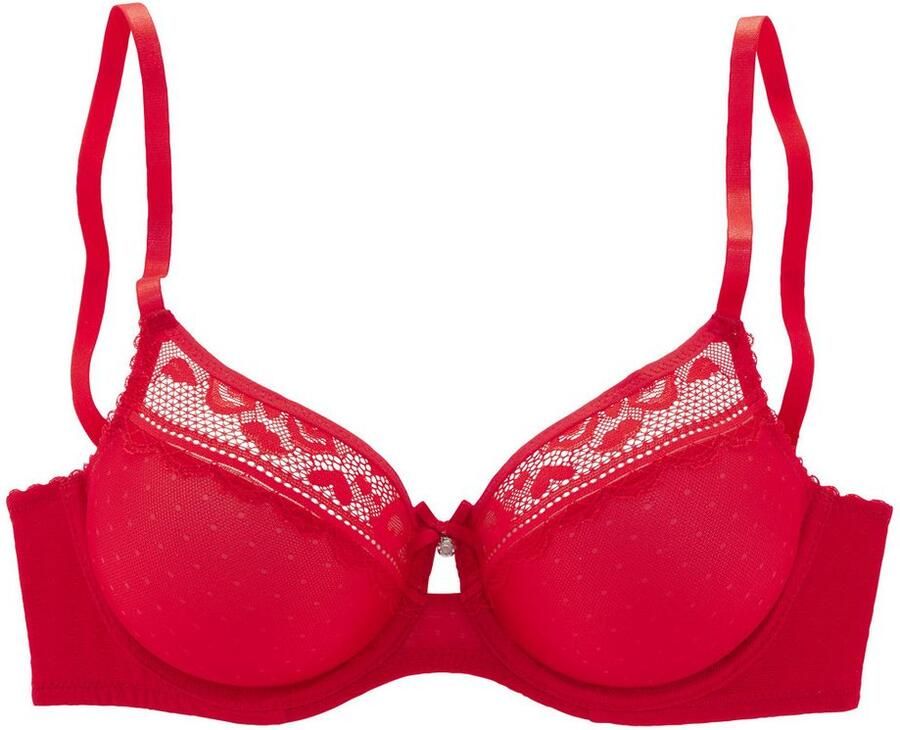 Vivance T-shirt-bh van fijn mesh-materiaal en kant in leo-look lingerie - Foto 3