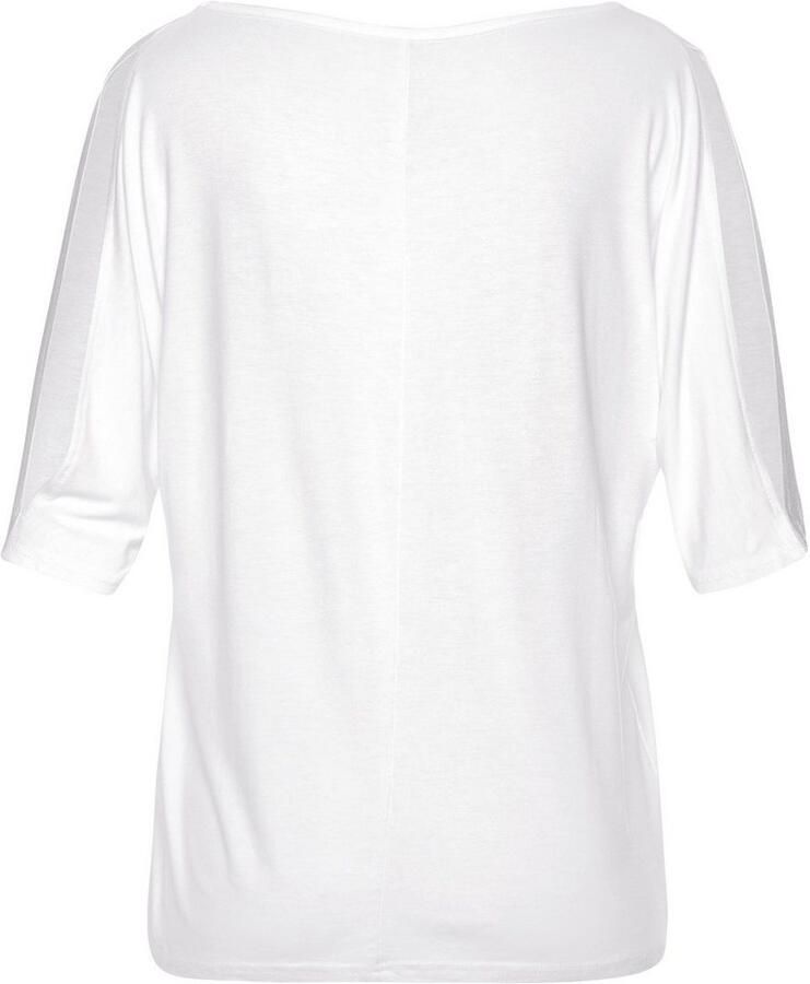 Vivance T-shirt met cut-outs bij de mouwen shirt met korte mouwen en v-hals casual