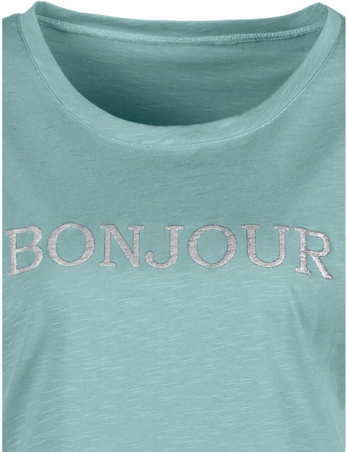 Vivance T-shirt Met frontdruk "Bonjour" in een zachte katoenkwaliteit - Foto 2