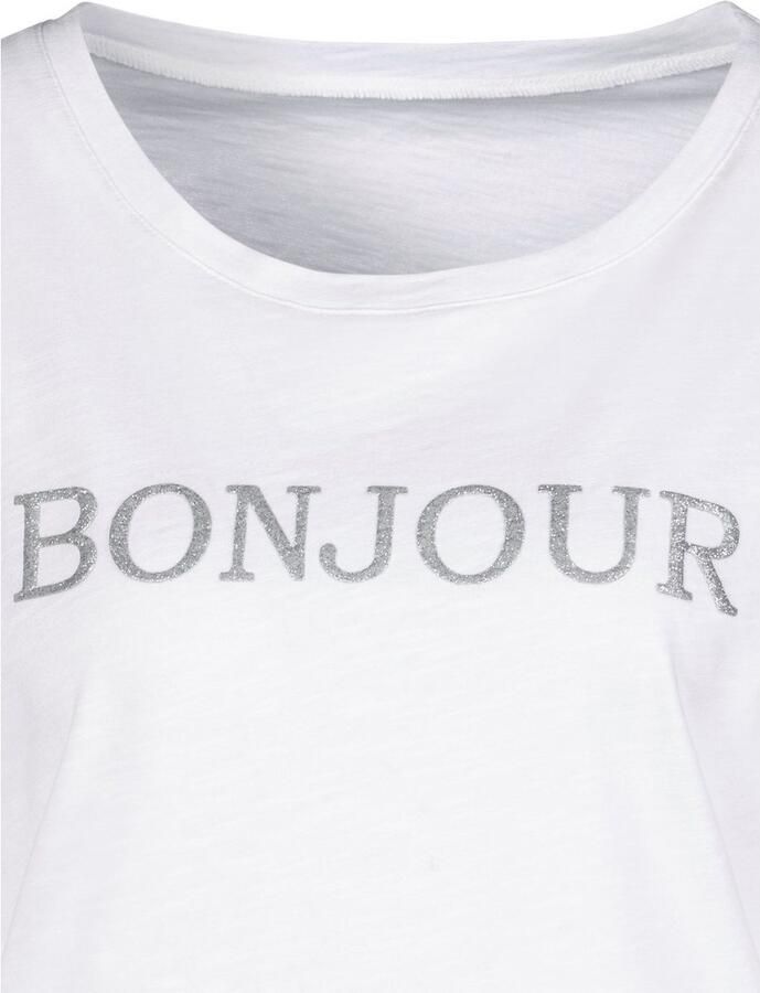 Vivance T-shirt Met frontdruk "Bonjour" in een zachte katoenkwaliteit - Foto 2