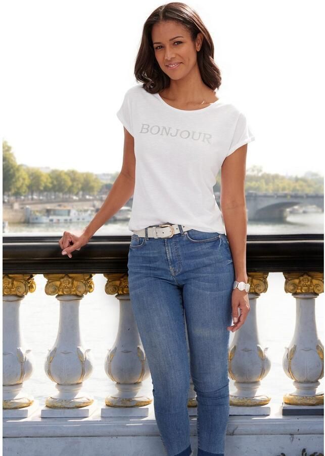 Vivance T-shirt Met frontdruk "Bonjour" in een zachte katoenkwaliteit - Foto 3