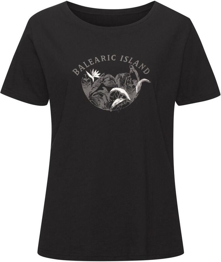 Vivance T-shirt Met glanzende frontprint in een zachte katoenkwaliteit