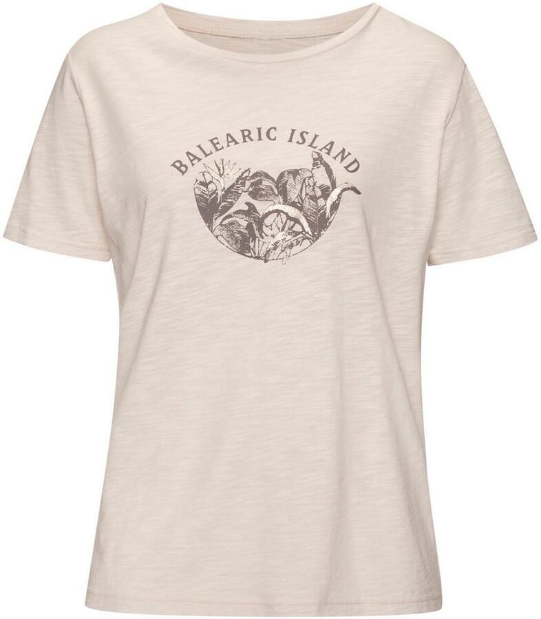 Vivance T-shirt Met glanzende frontprint in een zachte katoenkwaliteit (Set van 2)