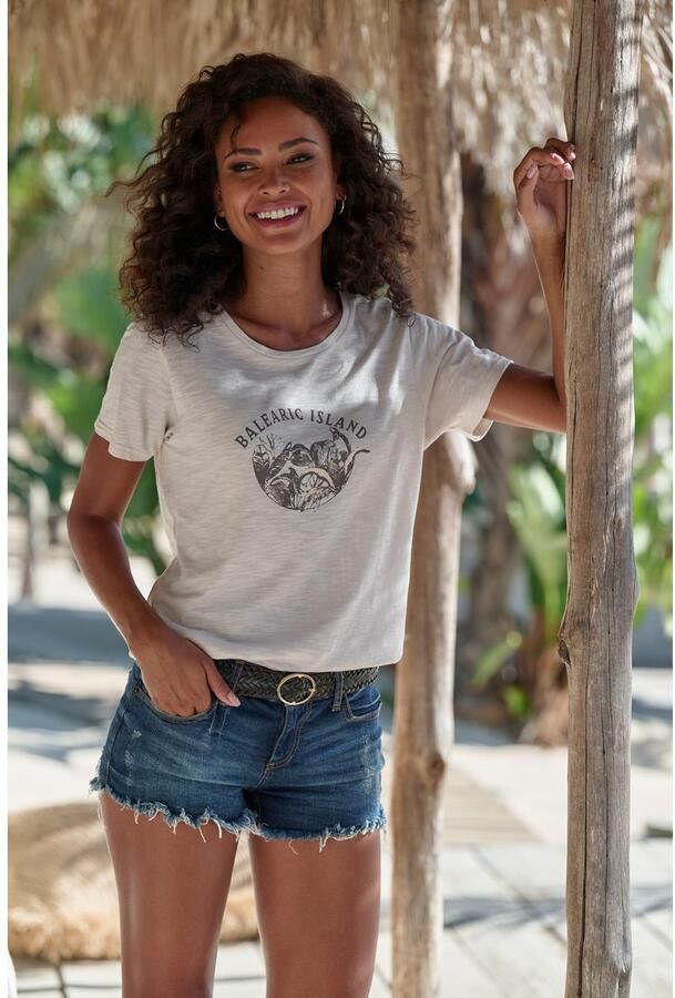 Vivance T-shirt Met glanzende frontprint in een zachte katoenkwaliteit - Foto 4