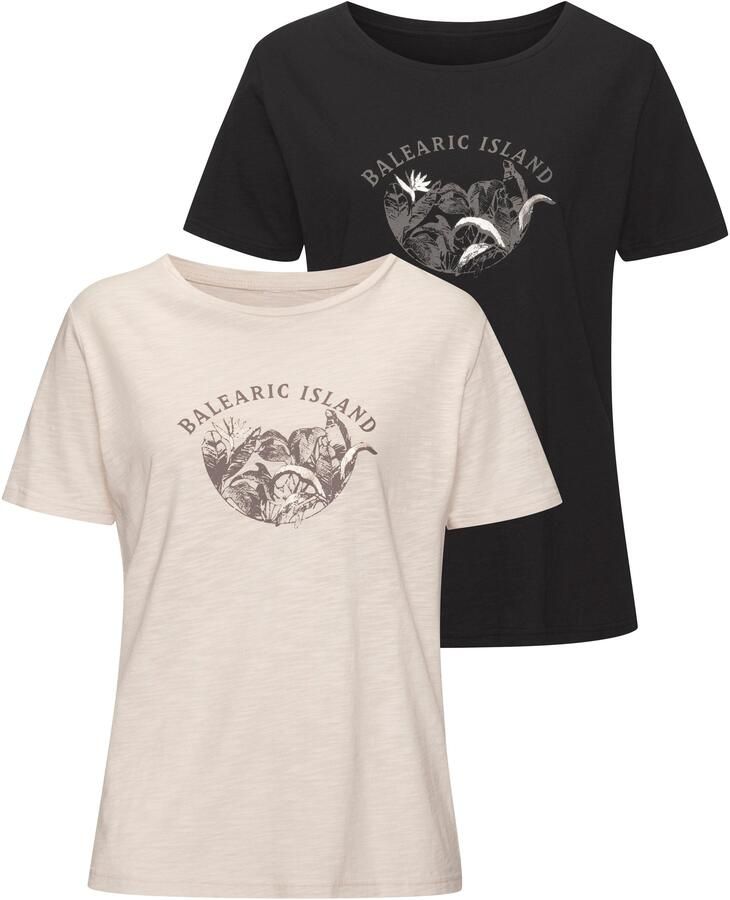 Vivance T-shirt Met glanzende frontprint in een zachte katoenkwaliteit (Set van 2) - Foto 7