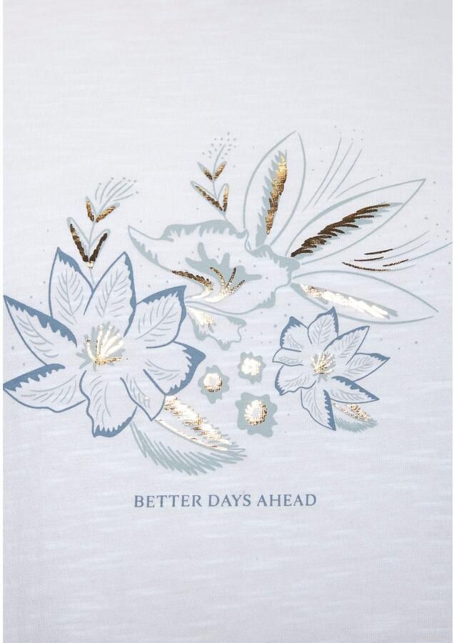 Vivance T-shirt Met goudkleurig glanzend folieprint