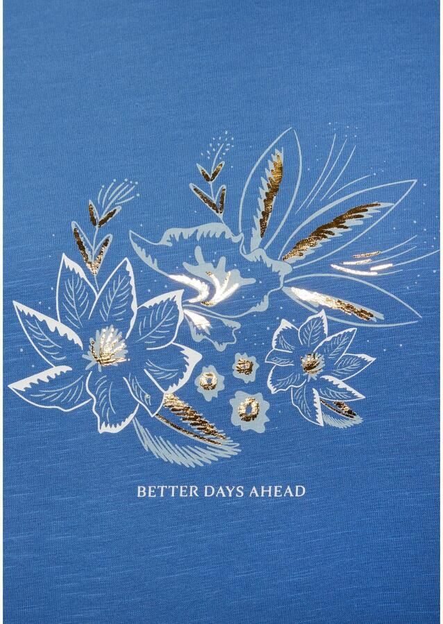 Vivance T-shirt Met goudkleurig glanzend folieprint - Foto 2