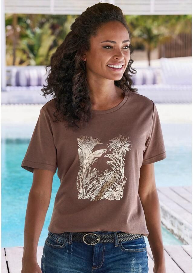 Vivance T-shirt Met goudkleurig glanzend folieprint (Set van 2) - Foto 3