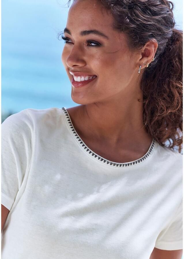 Vivance T-shirt Met modieuze contrastborduursel (Set van 2) - Foto 4