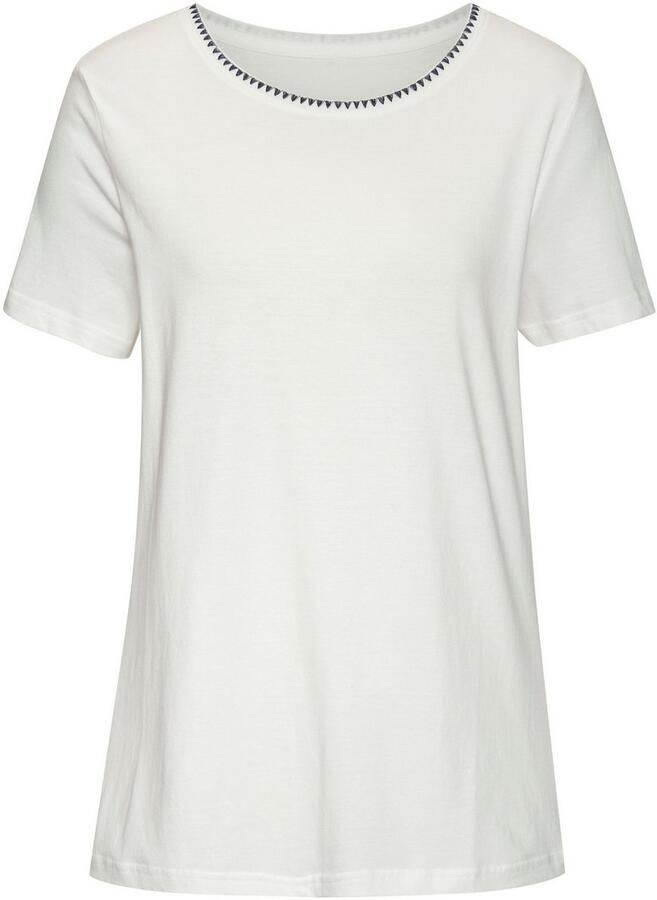 Vivance T-shirt Met modieuze contrastborduursel (Set van 2) - Foto 2