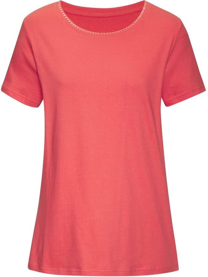 Vivance T-shirt Met modieuze contrastborduursel (Set van 2) - Foto 2