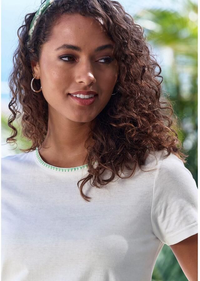 Vivance T-shirt Met modieuze contrastborduursel (Set van 2) - Foto 3