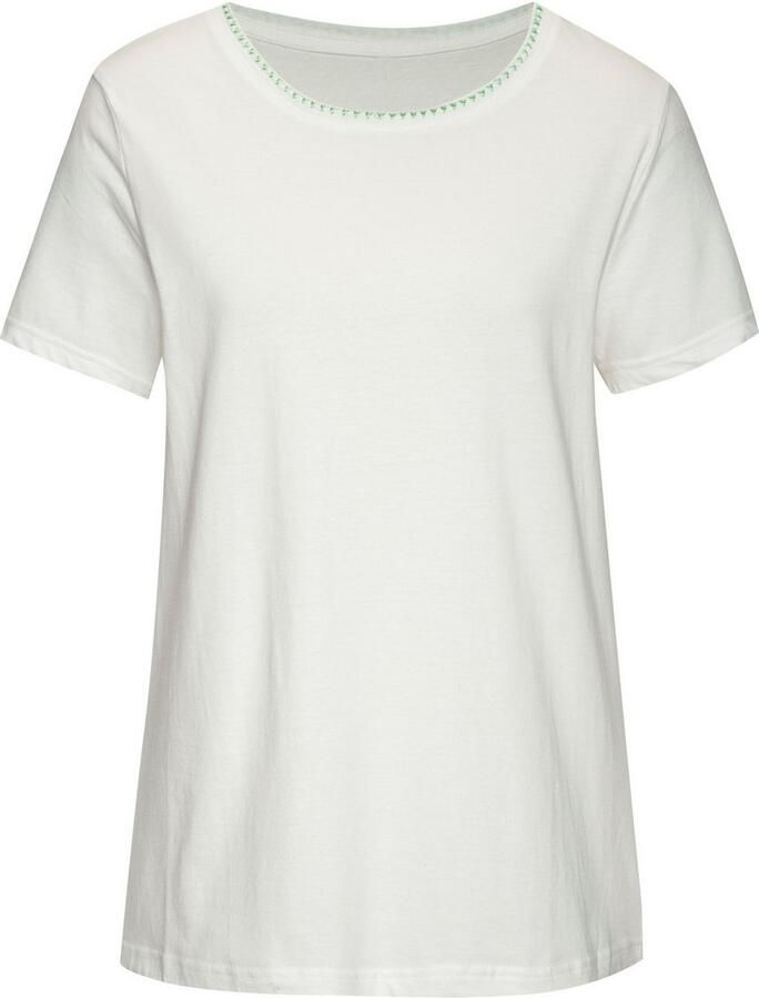Vivance T-shirt Met modieuze contrastborduursel (Set van 2)