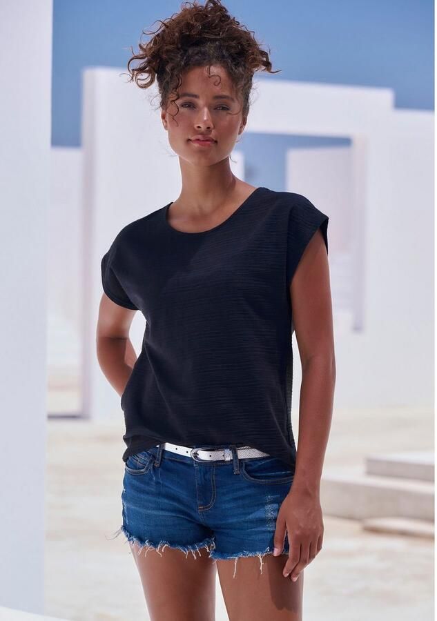 Vivance T-shirt Met modieuze streepstructuur in een zachte katoenkwaliteit (1-delig) - Foto 3