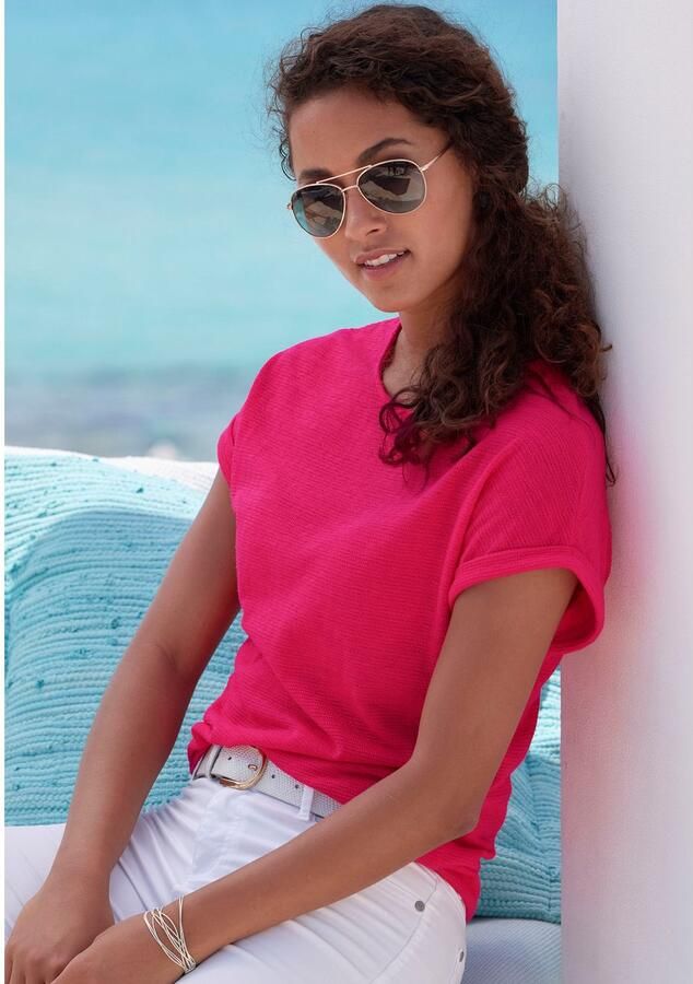 Vivance T-shirt Met modieuze structuur van kreukvrije kwaliteit met katoen (Set van 2) - Foto 6