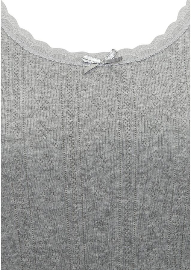 Vivance T-shirt van zacht pointelle-breisel met kant (Set van 2) - Foto 3