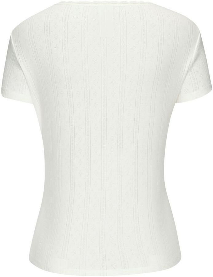 Vivance T-shirt van zacht pointelle-breisel met kant (Set van 2) - Foto 2